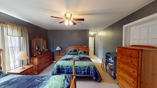 242 Bottle Lake Rd, Springfield, ME 04487 - bedroom featuring a ceiling fan and light colored carpet