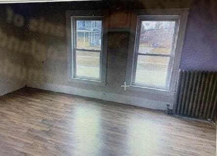 empty room featuring plenty of natural light and wood finished floors
