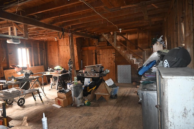 12 Preble St, Bingham, ME 04920 - misc room with wooden walls and hardwood / wood-style floors
