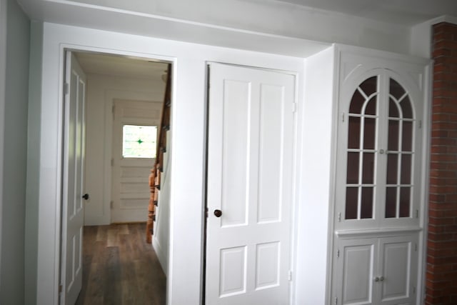 12 Preble St, Bingham, ME 04920 - hall with dark wood-style floors