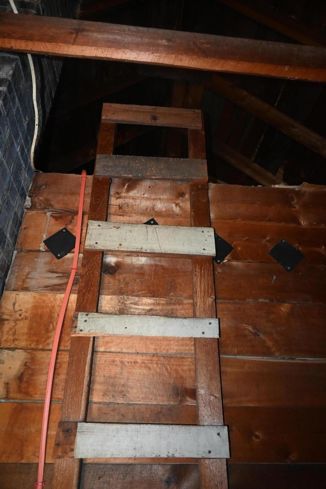 12 Preble St, Bingham, ME 04920 - staircase with lofted ceiling