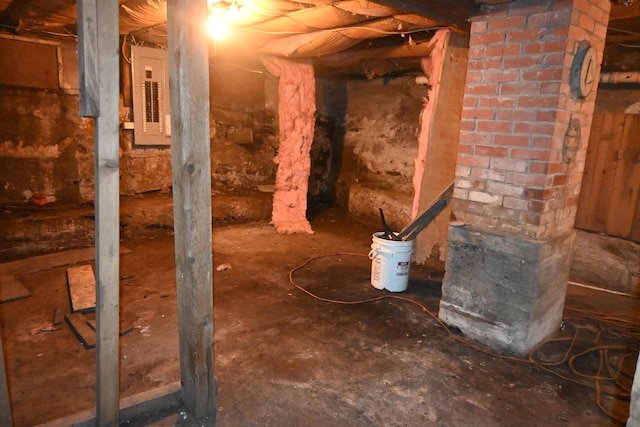 12 Preble St, Bingham, ME 04920 - unfinished below grade area featuring electric panel