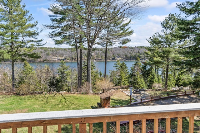 property view of water featuring a view of trees