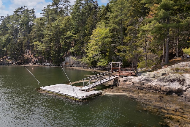 33 Taylor Rd, Westport Island, ME 04578 - dock area with a water view and a wooded view