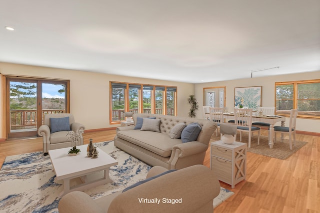 33 Taylor Rd, Westport Island, ME 04578 - living area with light wood-type flooring and recessed lighting