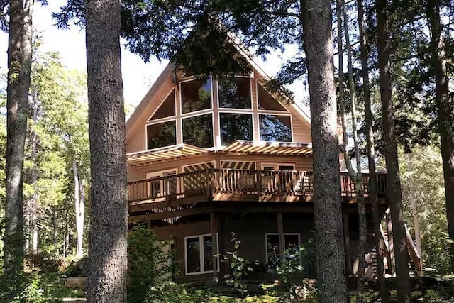 1 Mccracken Ln, Bristol, ME 04539 - rear view of house featuring a wooden deck