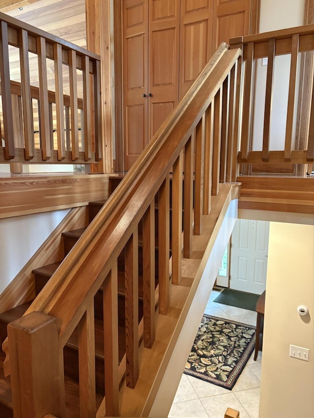 1 Mccracken Ln, Bristol, ME 04539 - stairway with tile patterned floors