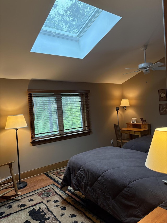 1 Mccracken Ln, Bristol, ME 04539 - bedroom with a skylight, wood finished floors, and baseboards