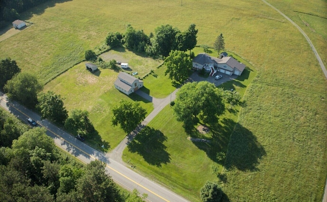 drone / aerial view with a rural view