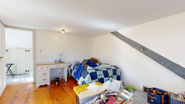 bedroom with light wood-style flooring