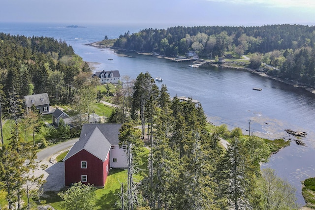 20 Campbell Rd, Southport, ME 04576 - drone / aerial view of a large body of water and a heavily wooded area
