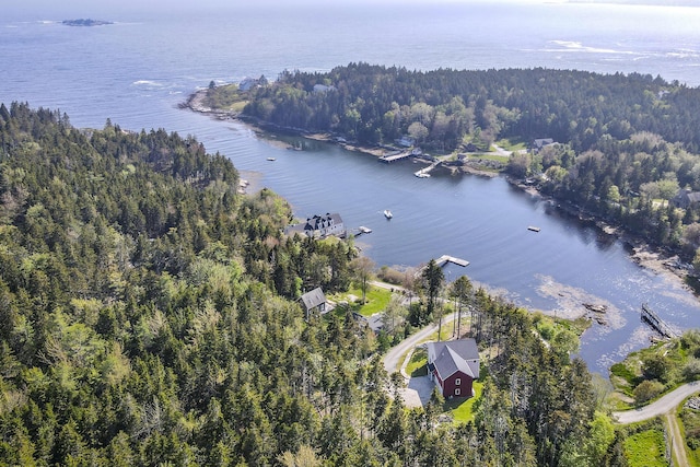 20 Campbell Rd, Southport, ME 04576 - aerial view of property's location with a heavily wooded area and a nearby body of water