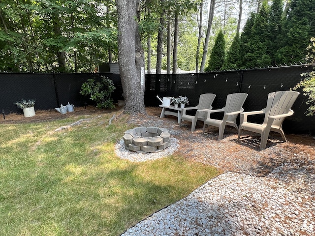17 Fieldstone Dr, Bangor, ME 04401 - view of yard with a fire pit and a patio