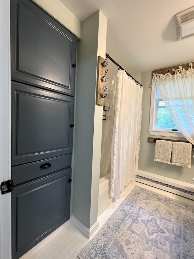 17 Fieldstone Dr, Bangor, ME 04401 - bathroom with tile patterned flooring and shower / tub combo with curtain