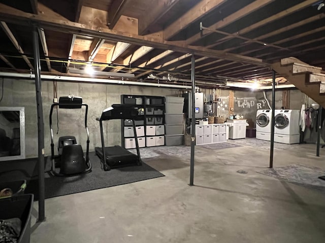 17 Fieldstone Dr, Bangor, ME 04401 - unfinished basement with washer and clothes dryer