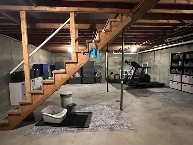 17 Fieldstone Dr, Bangor, ME 04401 - unfinished below grade area with stairway