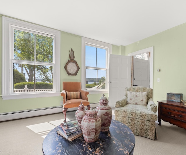 197A Perkins St, Castine, ME 04421 - sitting room featuring carpet and a baseboard radiator