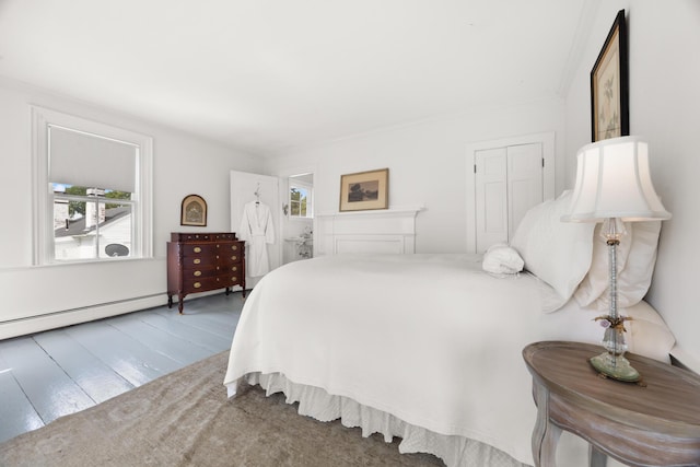 197A Perkins St, Castine, ME 04421 - bedroom with wood finished floors and a baseboard heating unit