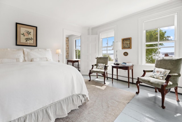 197A Perkins St, Castine, ME 04421 - bedroom with multiple windows, ornamental molding, and wood finished floors
