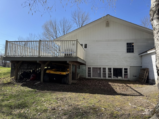 365 Snakeroot Rd, Pittsfield, ME 04967 - back of house featuring a wooden deck
