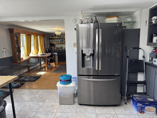 365 Snakeroot Rd, Pittsfield, ME 04967 - kitchen featuring stainless steel fridge with ice dispenser