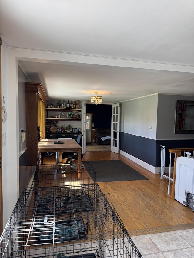 365 Snakeroot Rd, Pittsfield, ME 04967 - dining room featuring baseboards and wood finished floors