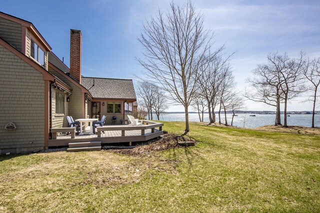 53 Jameson Point Rd Unit 24, Rockland, ME 04841 - view of yard featuring a deck with water view