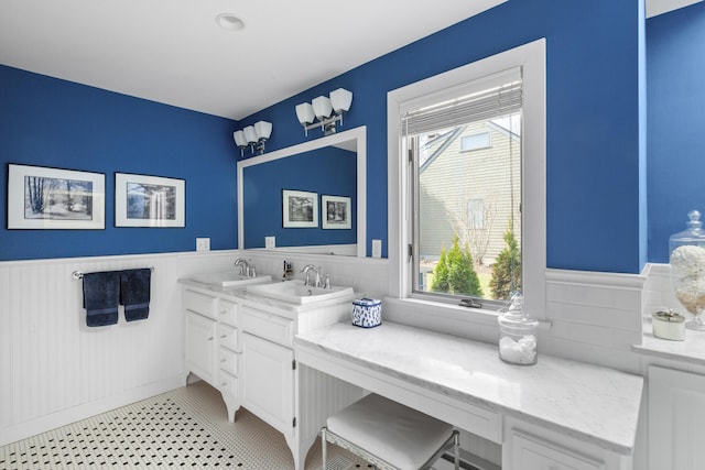53 Jameson Point Rd Unit 24, Rockland, ME 04841 - bathroom with a wainscoted wall and vanity