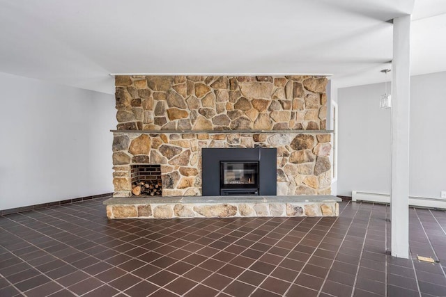 314 Meadow Rd, Topsham, ME 04086 - detailed view of a stone fireplace and baseboards