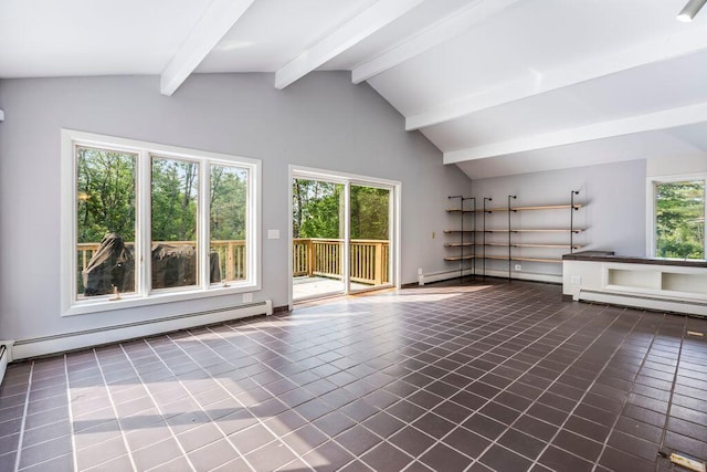 314 Meadow Rd, Topsham, ME 04086 - unfurnished living room with a baseboard heating unit, baseboard heating, and tile patterned floors