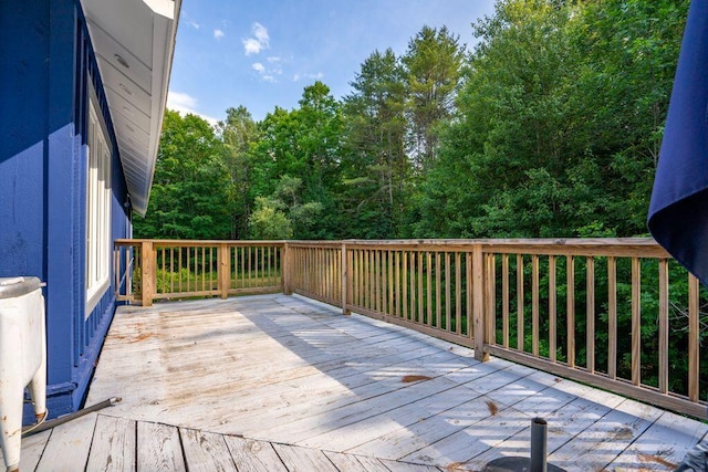 314 Meadow Rd, Topsham, ME 04086 - deck featuring a wooded view