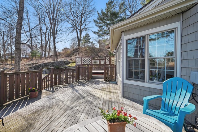 3 The Ledges St, Hallowell, ME 04347 - view of wooden deck