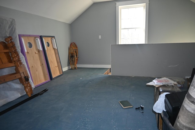 18 Castle Rd, Harmony, ME 04942 - additional living space featuring baseboards and vaulted ceiling