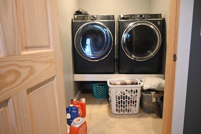 18 Castle Rd, Harmony, ME 04942 - washroom featuring separate washer and dryer and laundry area