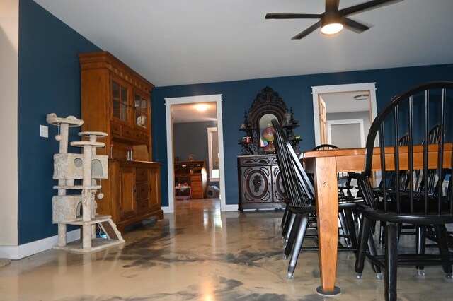 18 Castle Rd, Harmony, ME 04942 - dining area with a ceiling fan and baseboards