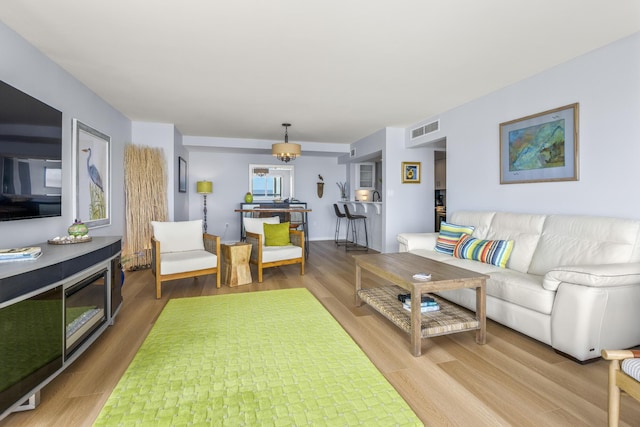 living area featuring wood finished floors