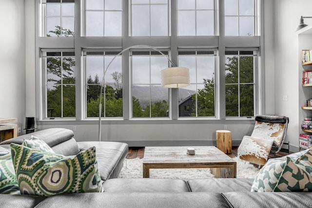 28 Fisher Rd, Newry, ME 04261 - living area featuring plenty of natural light and wood finished floors