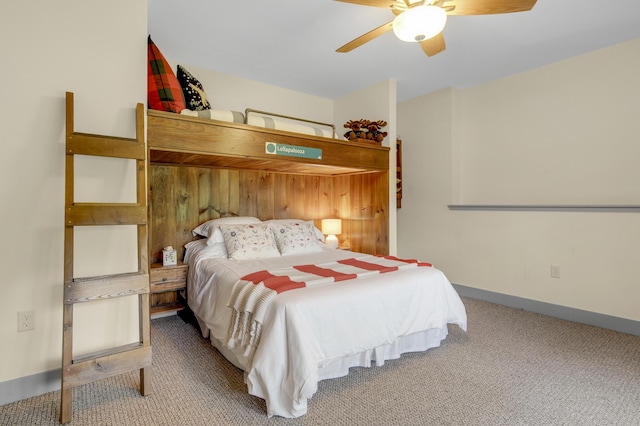 28 Fisher Rd, Newry, ME 04261 - bedroom with carpet flooring, baseboards, and ceiling fan