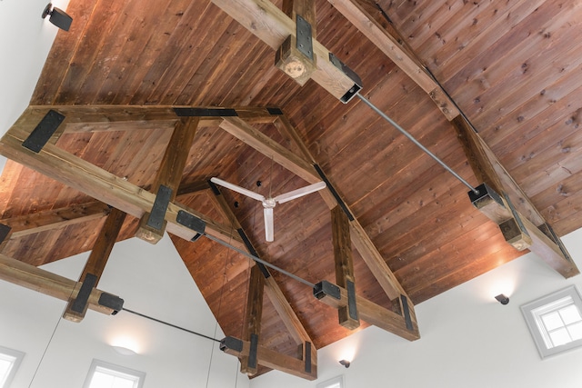 28 Fisher Rd, Newry, ME 04261 - detailed view of wooden ceiling with exposed beams