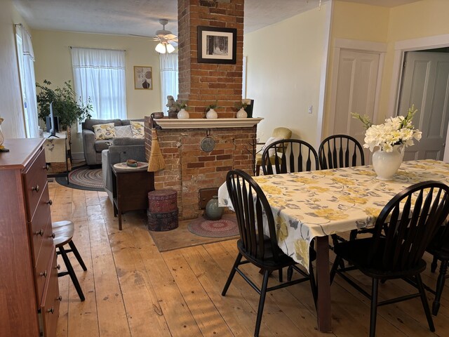 111 Town Farm Rd, Farmington, ME 04938 - dining room featuring light wood-style floors and a ceiling fan