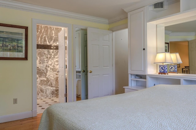 20 Giant Slide Rd, Mount Desert, ME 04660 - bedroom with light wood finished floors, ornamental molding, and baseboards