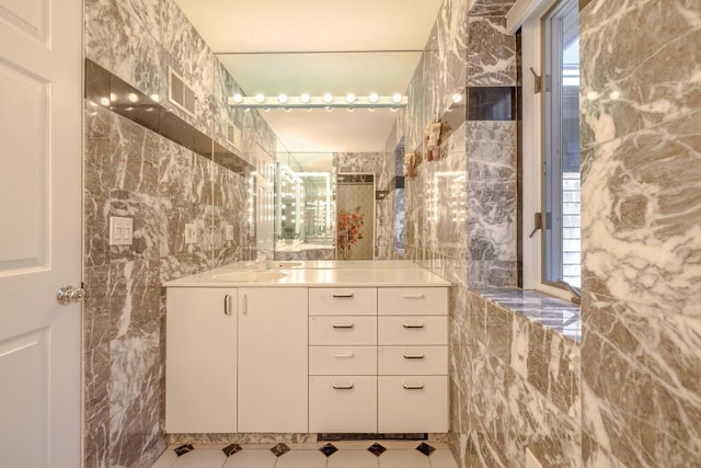 20 Giant Slide Rd, Mount Desert, ME 04660 - bathroom featuring tile walls, plenty of natural light, and vanity