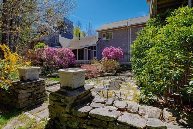 20 Giant Slide Rd, Mount Desert, ME 04660 - view of patio with a sunroom