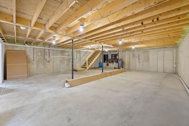 unfinished below grade area with stairs