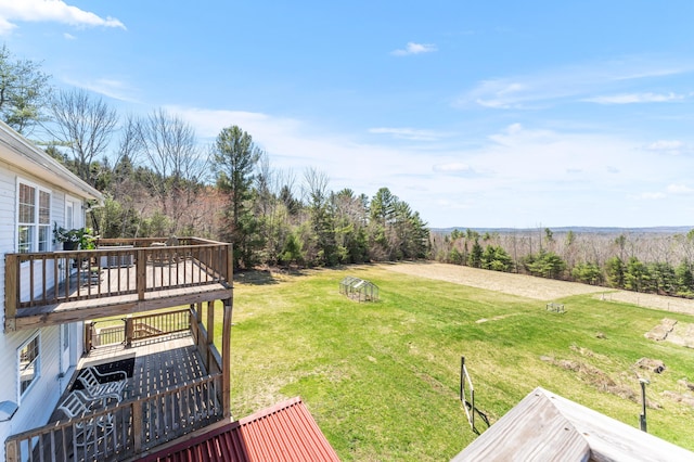 view of yard with a deck
