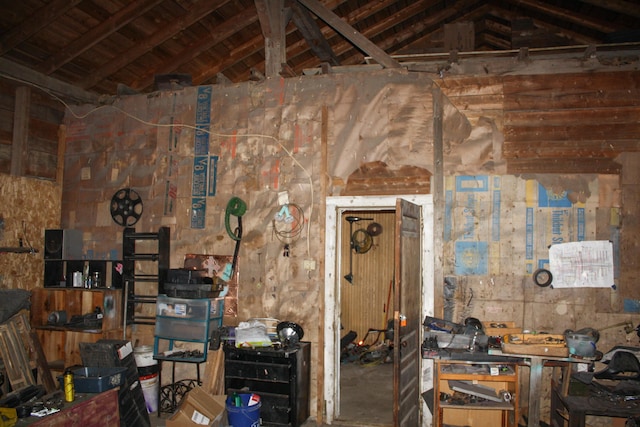 misc room featuring vaulted ceiling
