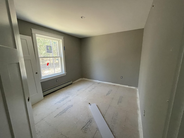 1215 Milton Mills Rd, Acton, ME 04001 - spare room featuring baseboards and a baseboard heating unit