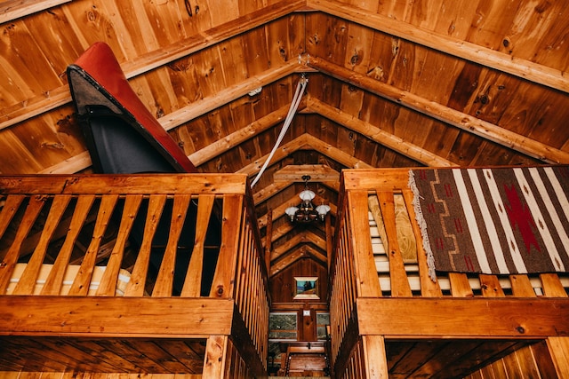 65 Pinecroft Rd, Harrison, ME 04040 - interior space featuring lofted ceiling and wooden walls