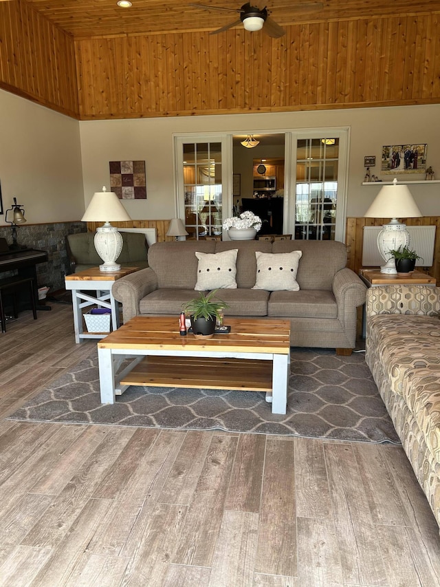 208 N Caribou Rd, Presque Isle, ME 04769 - living room with high vaulted ceiling and wood finished floors