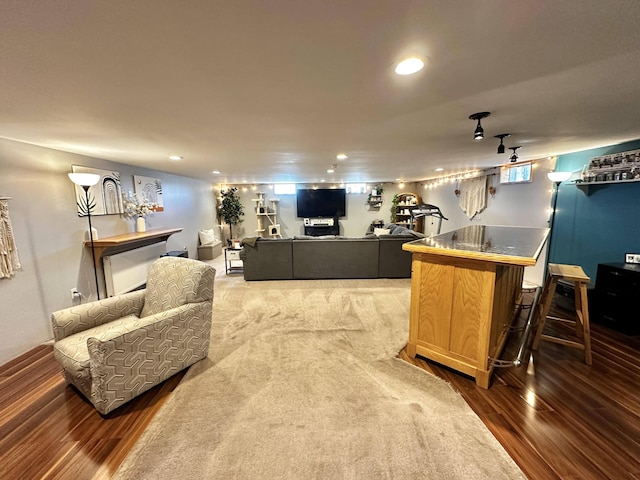 208 N Caribou Rd, Presque Isle, ME 04769 - bar featuring a bar, recessed lighting, and wood finished floors